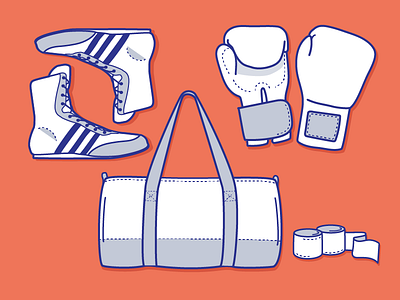 Gym time! boxing design drawing fitness health icon iconography illustration training vector