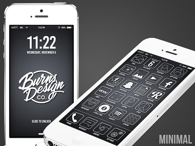 Minimal iPhone Ui app branding icon illustration ios iphone lettering logo typography ux vector web