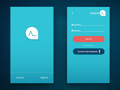App Sign In Screen app application blue design login mobile navy screen signin signup