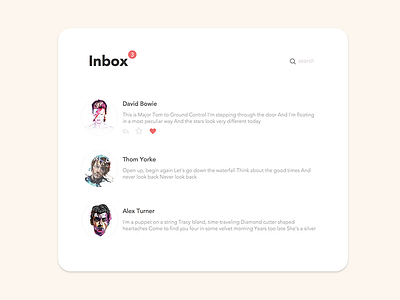 Inbox card clean inbox mail ui ux website