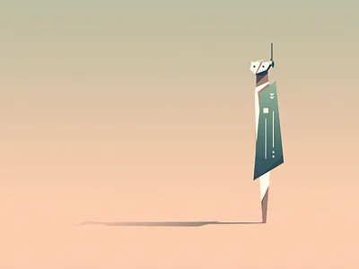 Patrol character future illustration minimal sand shadow wing