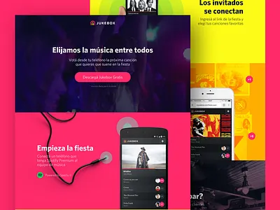 Jukebox Live! flat girl jukebox landing magenta material millenial music pick