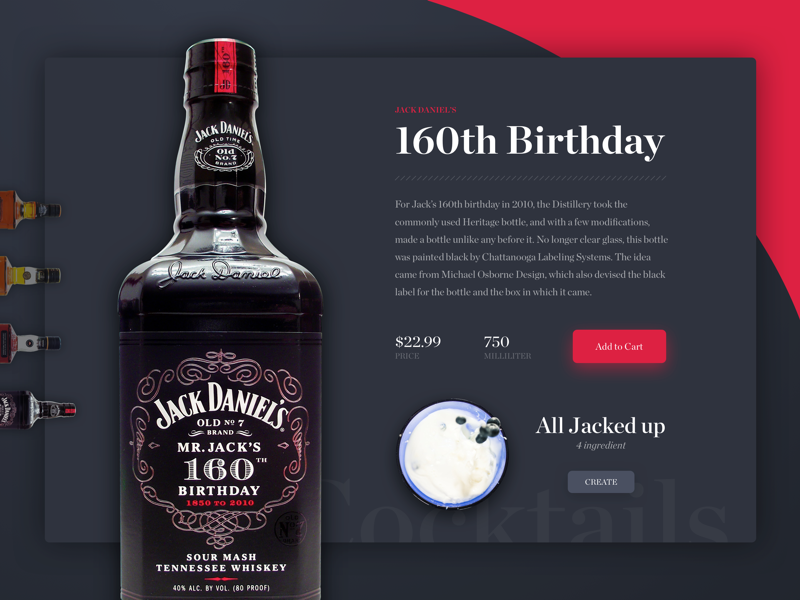 Jack Daniel's car design flat flatdesign interface jack daniels mobile redesign ui web