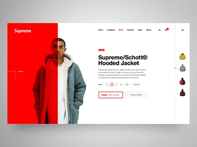 Supreme NY clothing brand clothing ecommerce layout product shop store supreme ui ux web website