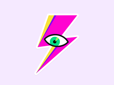 Looking From Above bolt bowie eye illustration lightning stardust sticker ziggy