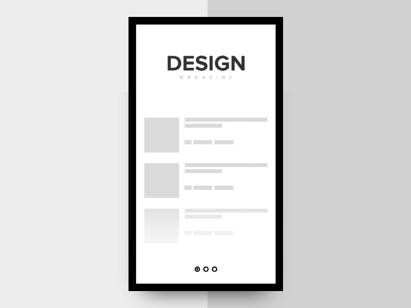 Design Magazine animation app bw freebie gif minimal motion prd principle prototype ui