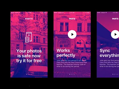 Parts — welcome flow #1 app icon ios ui walkthrough welcome