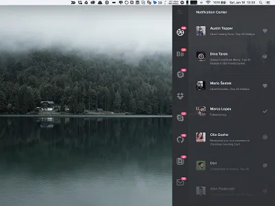 Notifications - Day 49 #dailyui app behance dailyui dribbble github mac mail notification slack ui