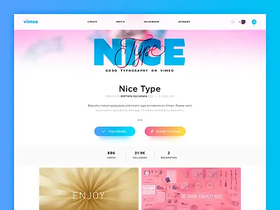 Vimeo Redesign concept design interface minimal redesign sketch ui ux video vimeo web website
