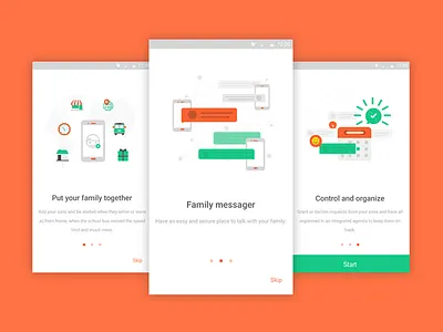 Onboarding - FamilyLocator androide app family locator onboarding step ui user ux walktrough