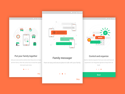 Onboarding - FamilyLocator androide app family locator onboarding step ui user ux walktrough