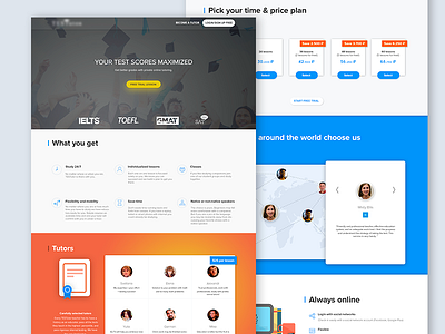Tutors design flat landing page teacher tutors ui ux web website