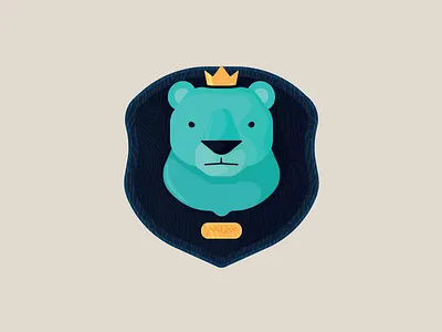 Just a Bear... animal art bear blue crown digital illustration king vector