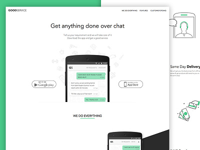 GoodService Homepage desktop flat design icons illustration layout template ui ux website