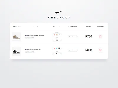 Nike Checkout UI card + Free sketch file card clean dailyui flat nike shoes sketch ui ux