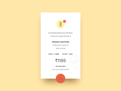 Invoice 46 bill clean daily ui dailyui diffuse fab invoice minimal shadow yellow