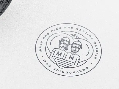 My Wedding Stamp badge circle emblem icon line savethedate sticker wedding