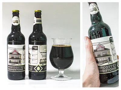 Westcott Grindstone Label beer bottle coffee craft hop hops label syracuse