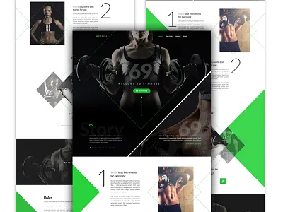 Landing Page Design 69 Fitness..... 69 dribbble dribbble best shot fitness landing page design psd responsive template