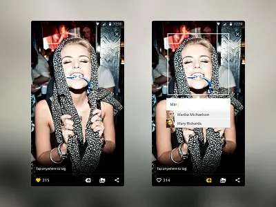Material App: Photo Tagging android app design material material design mobile people photo preview tag ui user