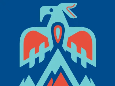 AK Thunderbird - logo / sticker / patch alaska eagle logo patch rejected screamin yeti second chance sticker thunderbird totem