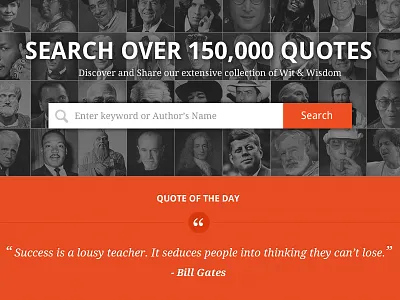 Quoto landing page quotes quoto redesign search ui