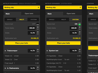 Betslip application bet betting dashboard football live manager online results soccer sport web