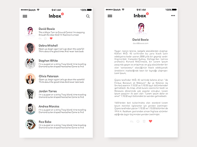Inbox | iOS app clean flat inbox ios iphone mail mobile ui ux