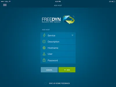 Freedyn Ipad Add Host app app design blue clean flat flat design ipad ui uidesign