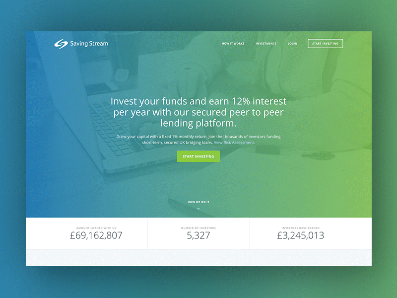 SavingStream diagram gradient invest investment money style guide web design