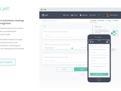 "What Is Jell?" home page graphic design illustrator mobile photoshop startup startups ui ux web web design