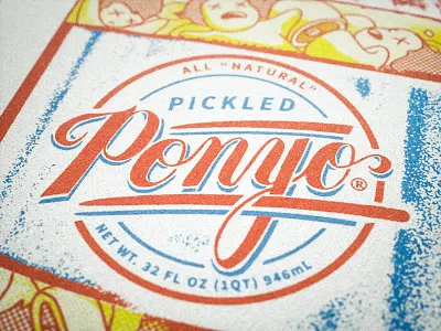 Pickled Ponyo ghibli logo mockup ponyo render screenprint zine