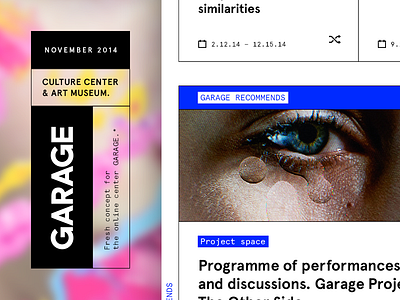 Garage Art Center art clean contemporary art interface minimal uiux web