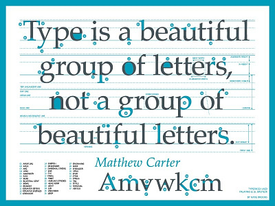 Typography Poster blue matthew carter palatino style type typography