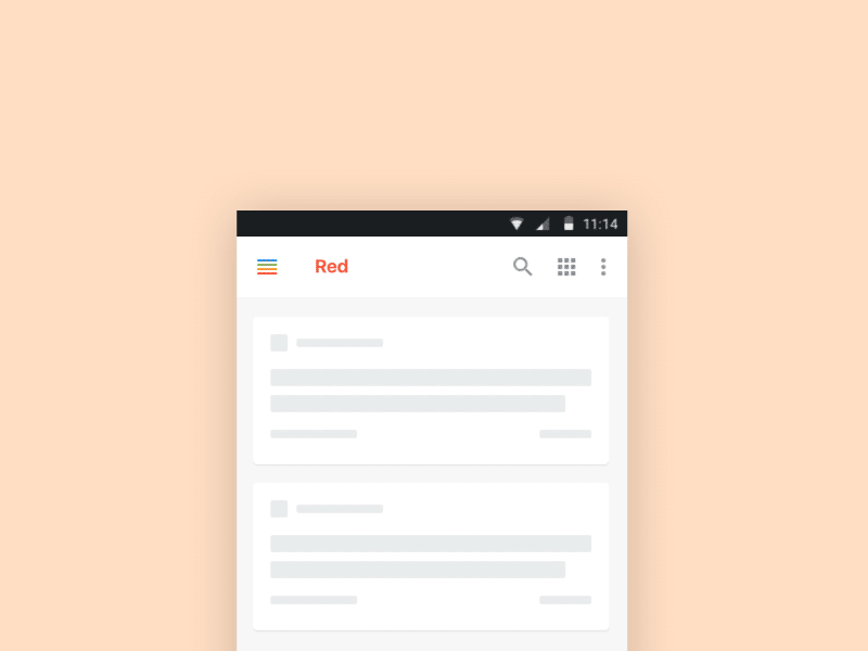 Hamburger to tabs android animation concept gif hamburger navigation principle tabs ui ux wireframe