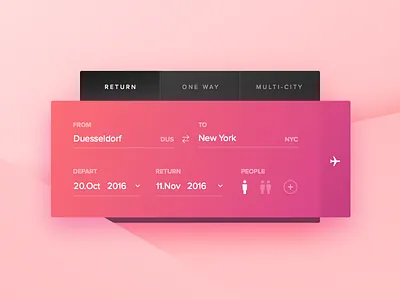 Day 68 - Flight Search dailyui flight new york plane search ui ux