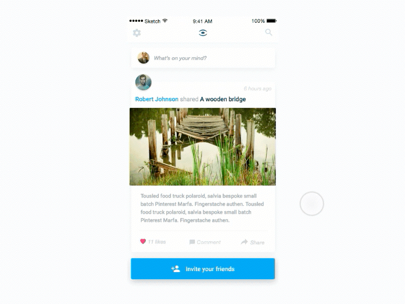 Find Friends app blue material principle social transition ui