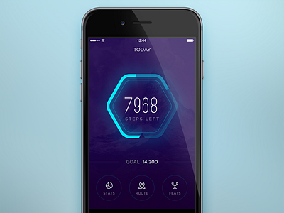 Hotstepper Activity Tracker Home activity counter dark health hexagon ios number pie steps tracker ui ux