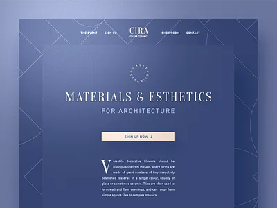Italian Ceramic Tiles — Event Microsite bootstrap event italian landing page layout microsite tiles typography web design webdesign website