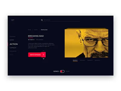 #25 DailyUI / TV App breaking bad dailyui film series tv tv app ui user interface