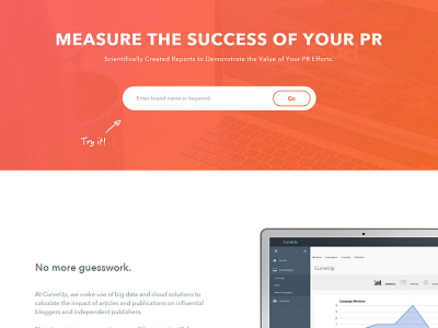 CurveUp landing page web design