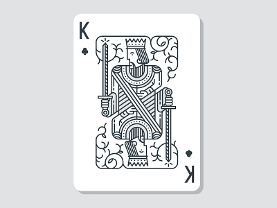 King illustration king line playing cards