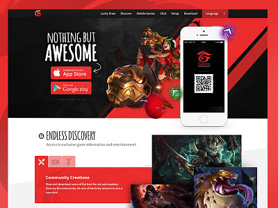 Garena GAS Redesign app black garena gas league of legends practice red redesign shapes website