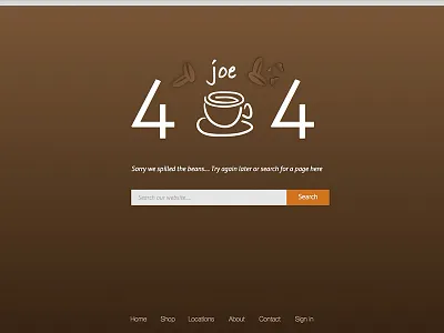 Day 008 - 404 Page 008 404 beans coffee dailyui error photoshop sketch ui web