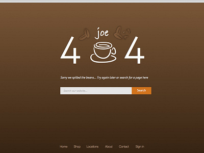 Day 008 - 404 Page 008 404 beans coffee dailyui error photoshop sketch ui web