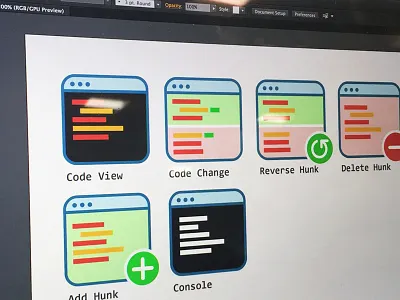 Git Command Icons code design git icons illustrator sub version ui