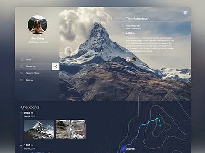 Mountain Guide Web service app guide icon landing location map mountain pin profile travel trip web