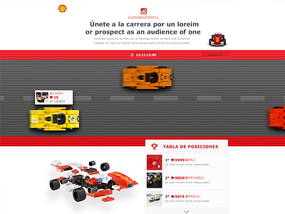 #LegoRaceShell landingpage lego