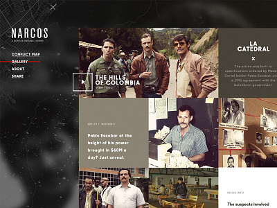 Narcos Gallery blocks digital grid interface map modular narcos netflix social texture