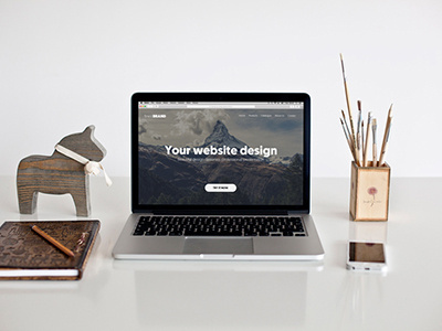 MacBook Pro - 8 photo mockups desk scene header image macbook macbook mockup macbook pro mockup photo mockup psd smart object web design workplace workspace